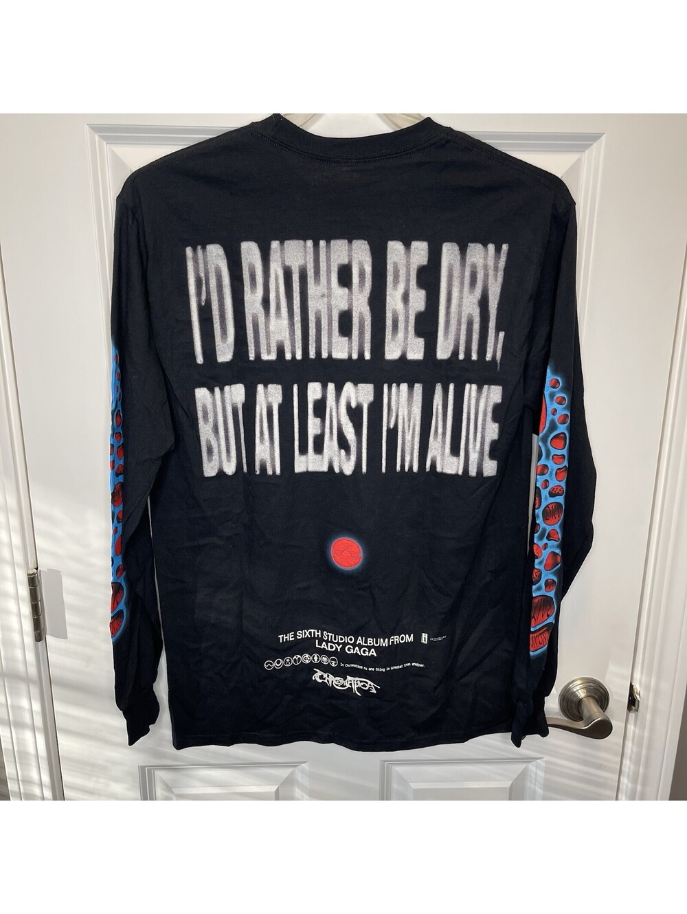 Lady Gaga Chromatica RAIN ON ME Black Long Sleeve Crew Neck Unisex M - 2020